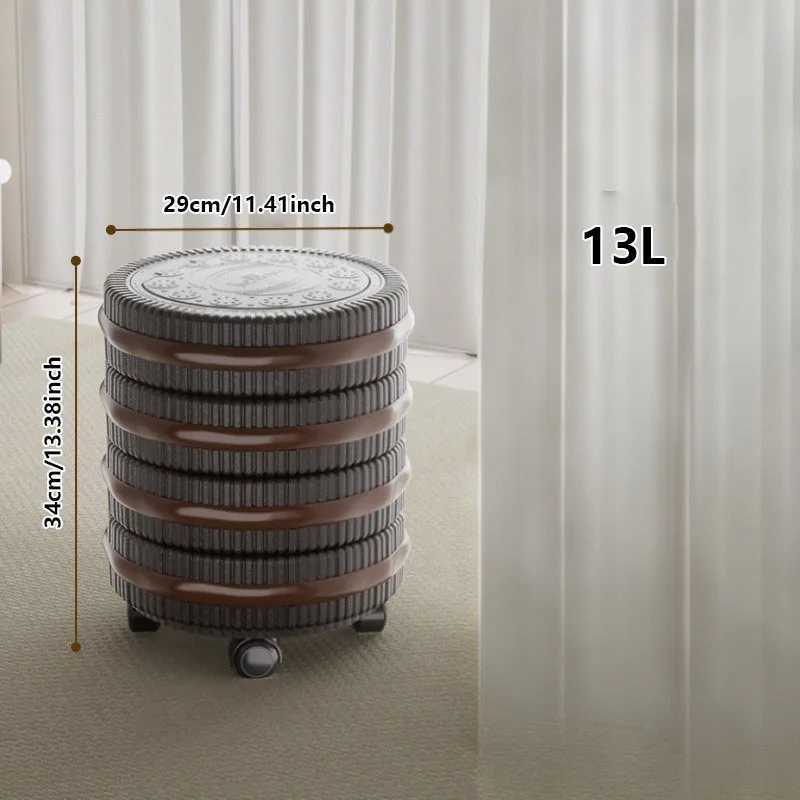 Large Capacity Flip-Top Trash Can Stylish Oreo Design Storage Bin for Living Room Kitchen Bedroom Office Dual Bucket System C251120