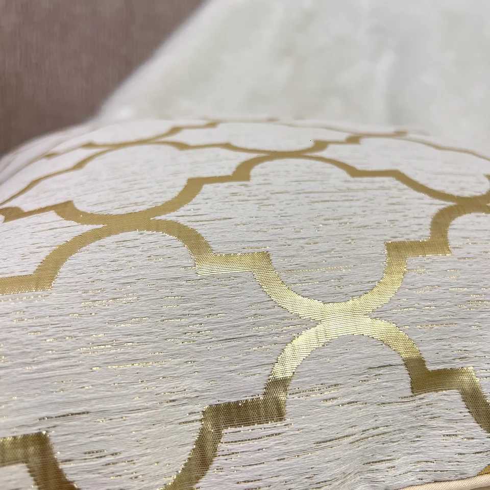 Pillow Case Simple and Luxury Gold Thread Jacquard Cushion Cover Beige Throw Cover Holiday Party Hotel Sofawithout core C251120