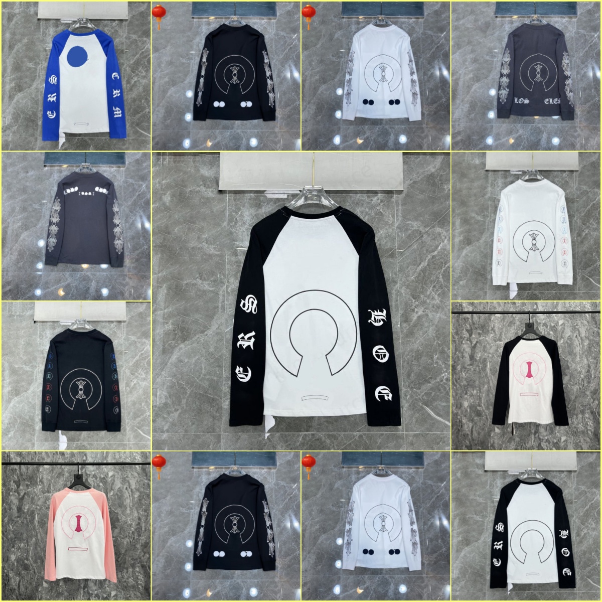 Chro Hoodie Loose Oversize Tees Apparel Fashion Tops men's Casual Chest Letter Shirt Luxury Street Sleeve Clothes heartstshirt long sleeve US size S-XL