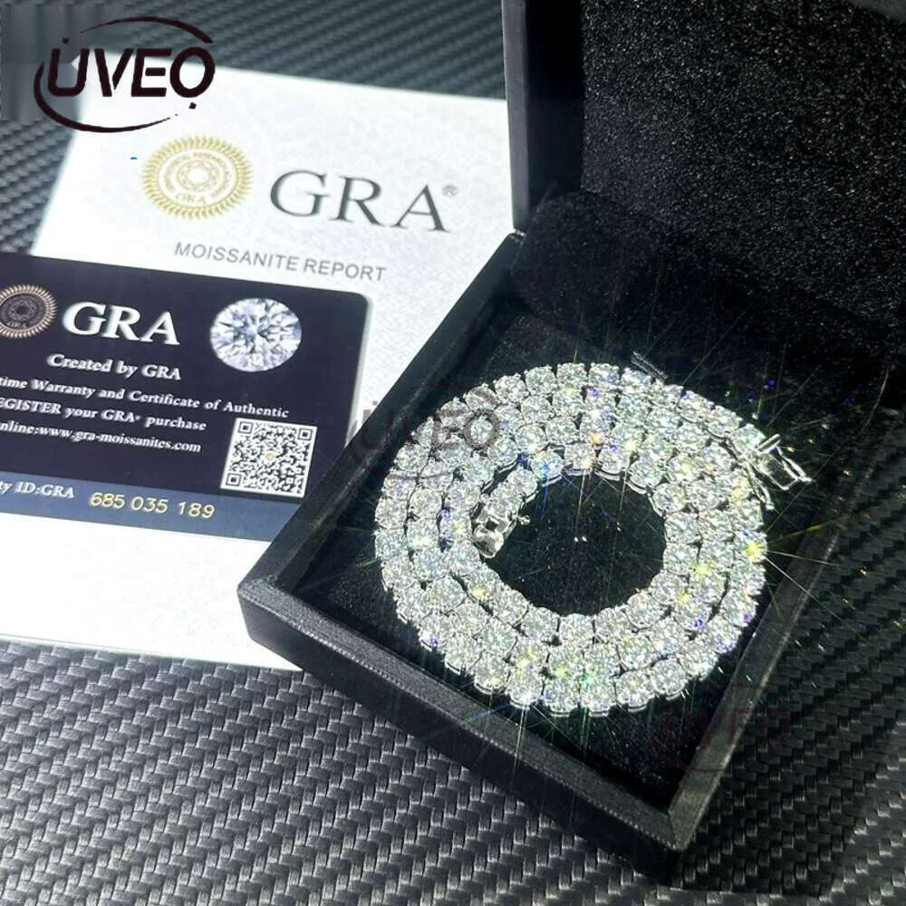 Cheapest Price Hip Hop Sier Gra VVS Moissanite Dia Tennis chain 3MM 4MM 5MM Necklace Bracelet Men Women Hiphop Jewelry Free delivery