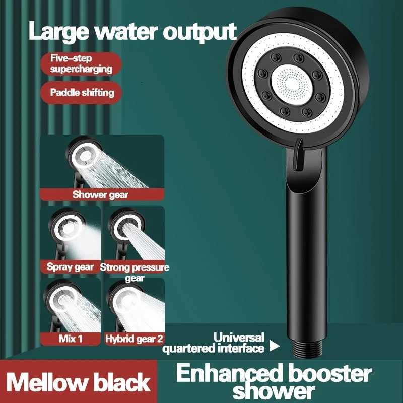New 5 Modes Shower Head Adjustable High Pressure Water Saving Water Massage Shower Head Hook Hose Set Bathroom AccessoriesM251120