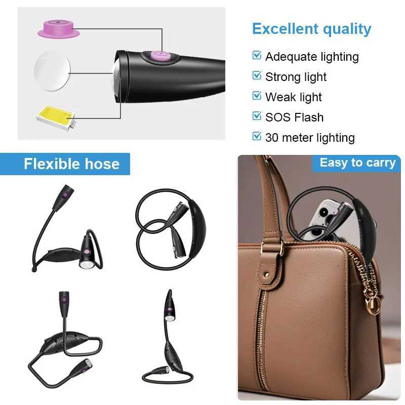 LED Neck Reading Light Bedside Reading Lamp for Dorms Multi-Color Options for Students and Night Readers M251120