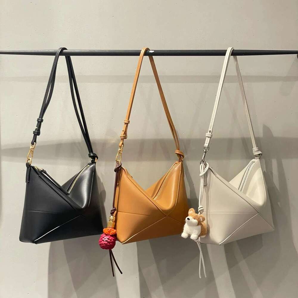 New Style Geometric Hobo Soft Genuine Leather Puzzle Foldable Underarm Single Shoulder Bag For Women Fashionable Origin
