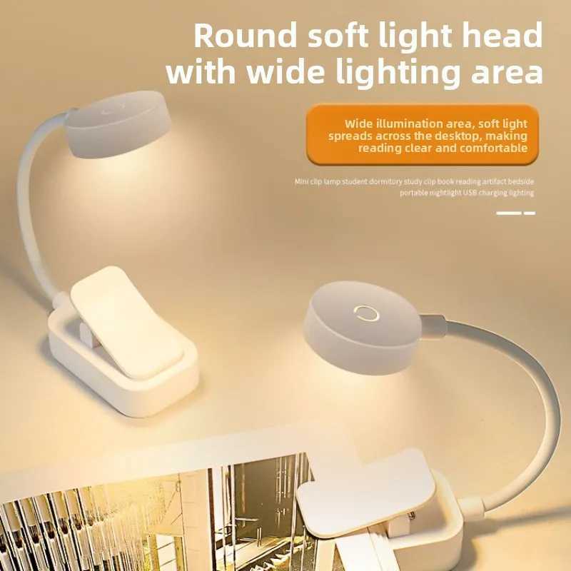 Mini LED Desk Light USB Rechargeable Lamp Eye-Protecting Clip-on Book Light Student Study Reading Desk Lamp Gift Reading Lamp M251120