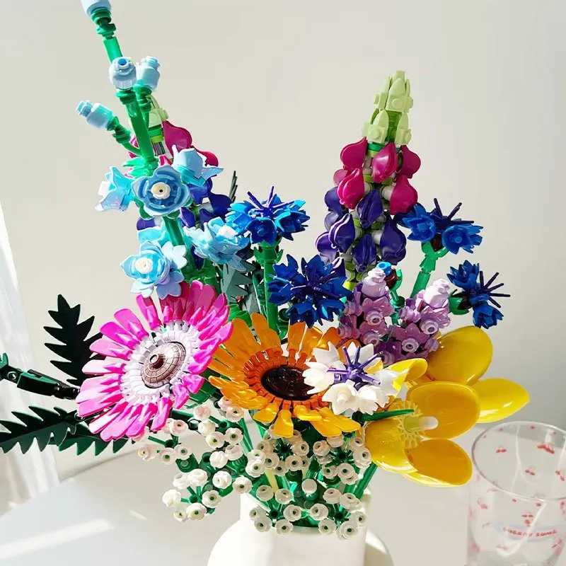New 9 wildflower branches decorative accessories building blocks creative plant series gift for girlfriend 10313 Y250420