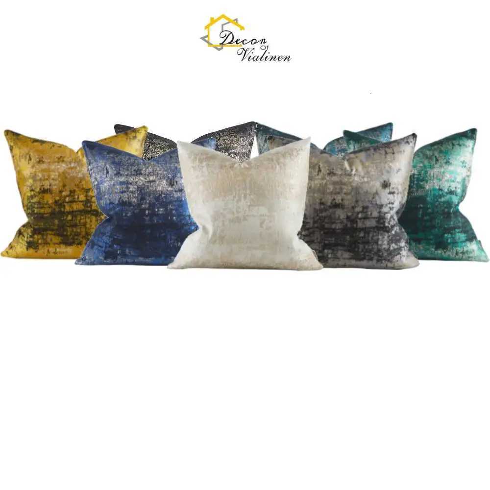 Pillow Case 24x24 22x22 inches Luxury Jacquard Navy Blue Gold Cream Gold Black Gold Splash Cushion Cover Shiny Throw Cover C251120