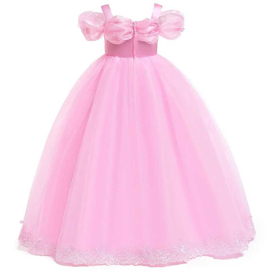 Disney Pink Aurora cosplay costume for girls ball dress Princess Peggy Elephant no need for long dress birthday party butterfly frogXJ250420