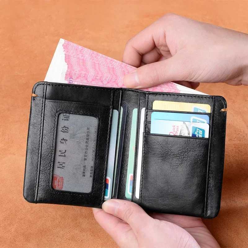 Top denim wallet soft leather wallet mens credit card holder luxury wallet black fashionable mens simple wallet W250419
