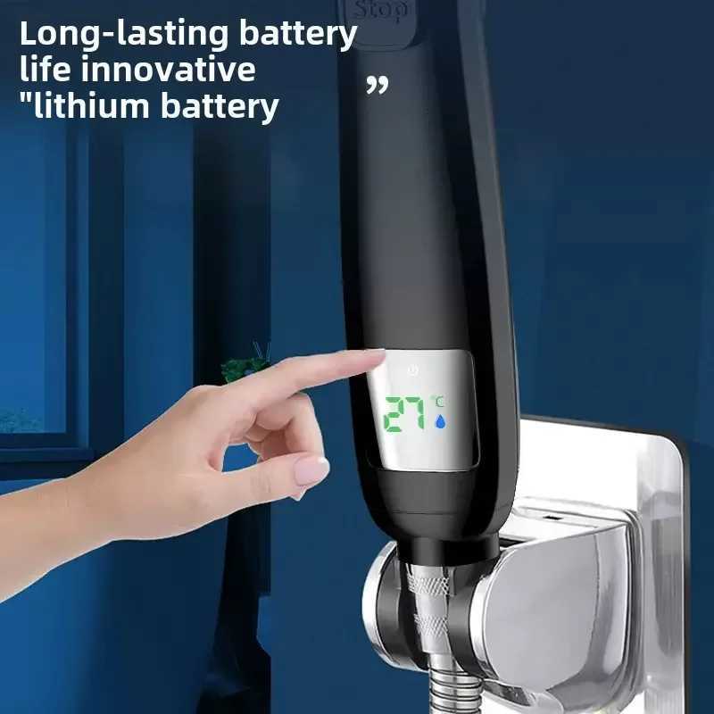 Shower Head High Pressure Bathroom Accessory Water Saving Pressurized Adjustable Spray LED Digital Temperature DisplayM251120