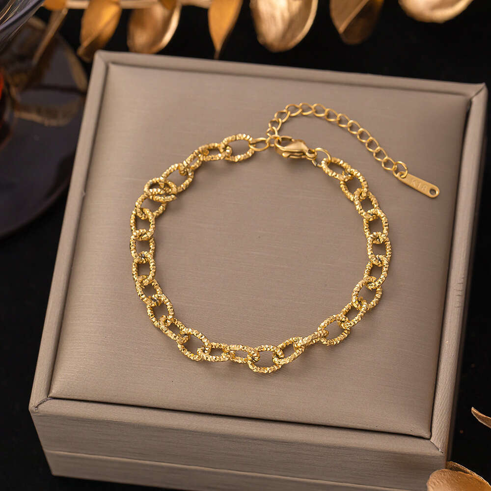 European and American Non-Fading New Titanium Steel Bracelet Women Versatile Ins Style Fashion Jewelry High-End Feel for Girls