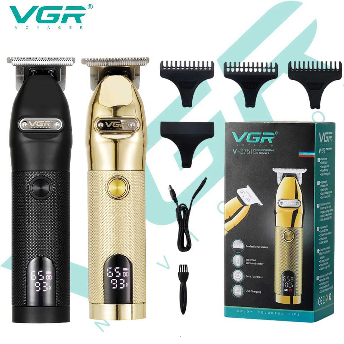 VGR 275 Electric Hair Clipper Professional Personal Care Barber Hair Trimmer Men Shaver LCD Rechargeable Metal Hair ClippersT251120