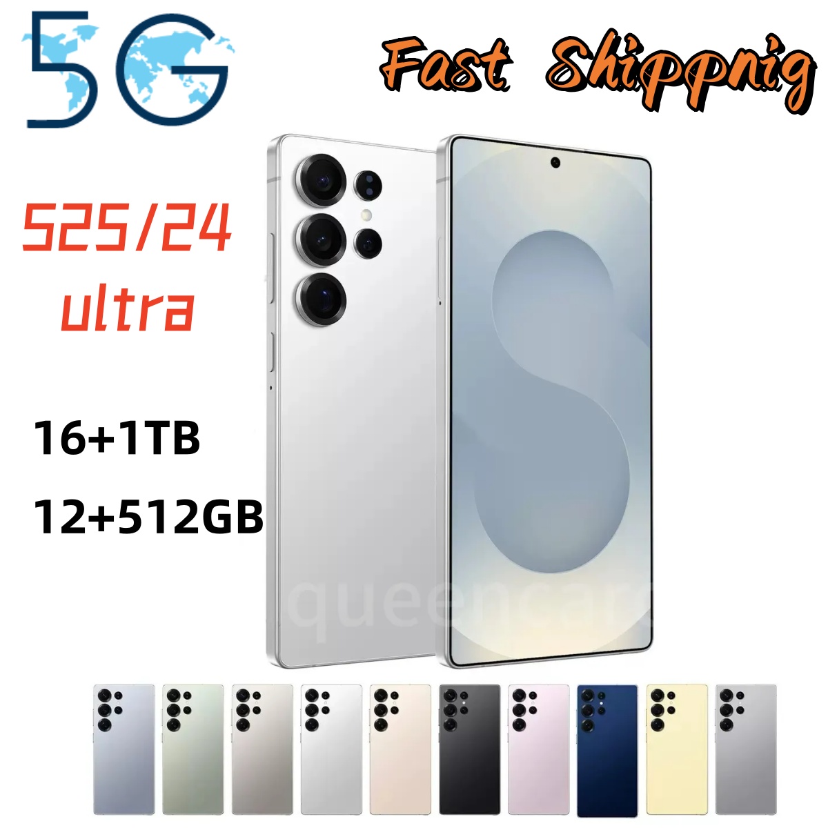 Unlocked S25 Ultra Phone Cell phone 5G 4G LTE 6.9 inch Punch-hole Full Screen Fingerprint 20MP Camera English Email Video Global Version