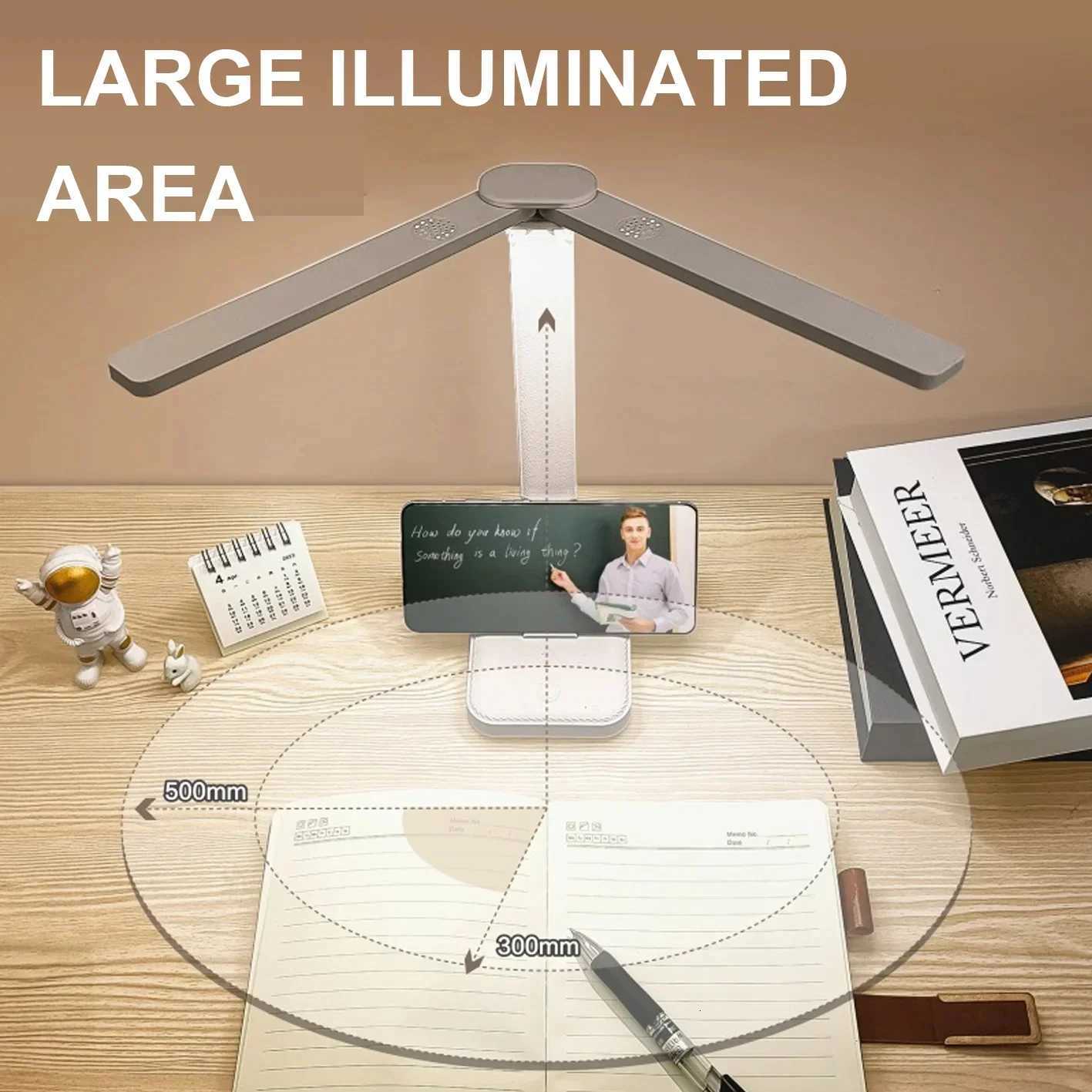 Double-headed Desk Lamp LED Eye Protection W Light Reading Lamp Learning With Charging And Plug-in Dual-purpose Small Lamp M251120