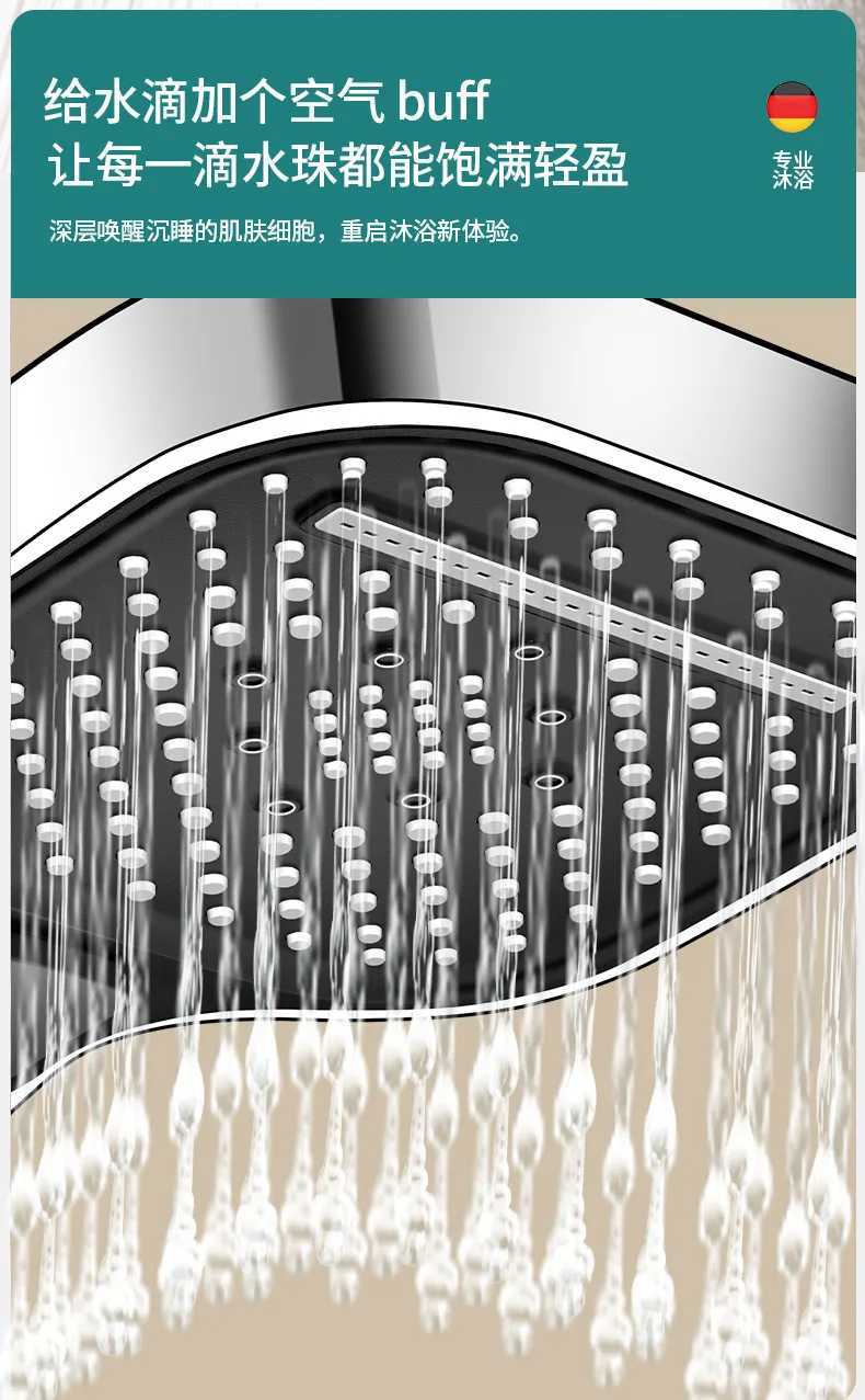 New 12CM Big Panel High Pressure Shower Head Turbo Replete for Shower 3 Molds Knobs Saving Shower Head Bathroom AccessoriesM251120