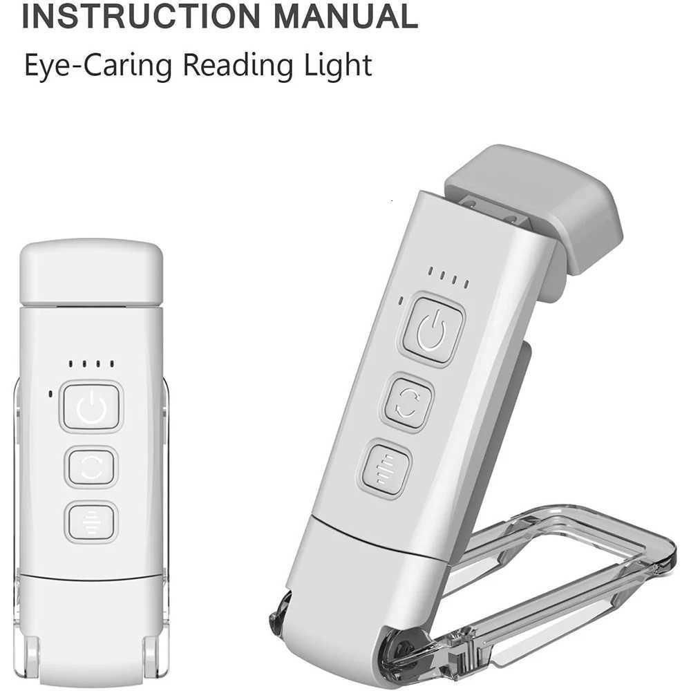 Book Light Reading Light for Bed Reading Rechargeable Portable Clip on LED Reading Light Dimmable Mini USB Powered Desk Lamp M251120