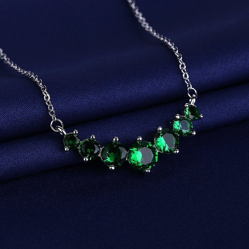 925 silver hot selling new moissanite straight seven star necklace women's pendant collarbone chain simple and fashionable