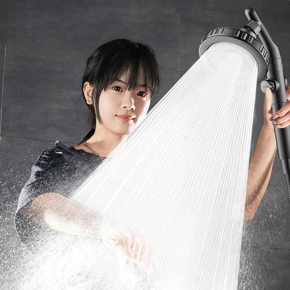New Big Panel High Pressure Shower Head Hand Spray/Top Spray Dual-Purpose One-Key Stop Water Sprayer Bathroom AccessoriesM251120