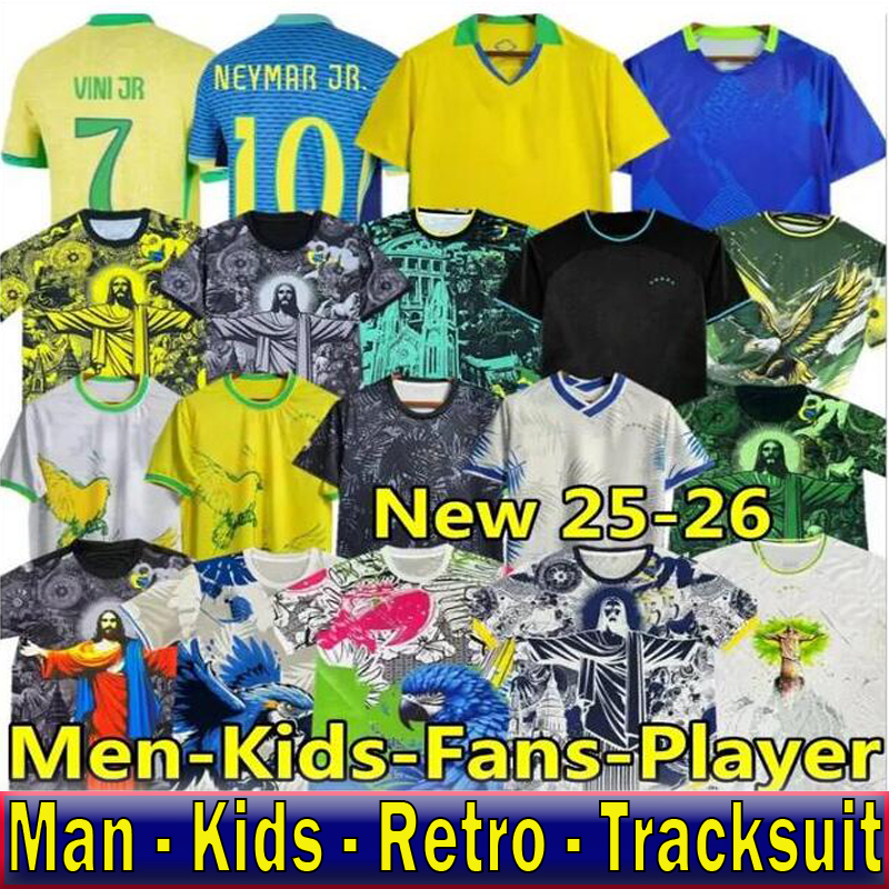 2024 BraziL Soccer Jersey 25 26 Copa America Cup NEYMAR VINI JR Paqueta Raphinha BrasIL National Team Football Shirt JESUS Special 2025 Mens Kids Kit Sets FRED RODRYGO