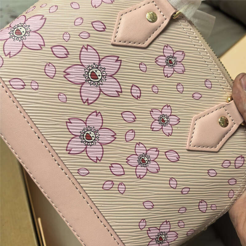 Designer Bag 2025 New Water Ripple Leather Shell Bag, Cherry Pollen Fashion Handbag, Trendy Brand Single Shoulder Large Capacity Crossbody Bag