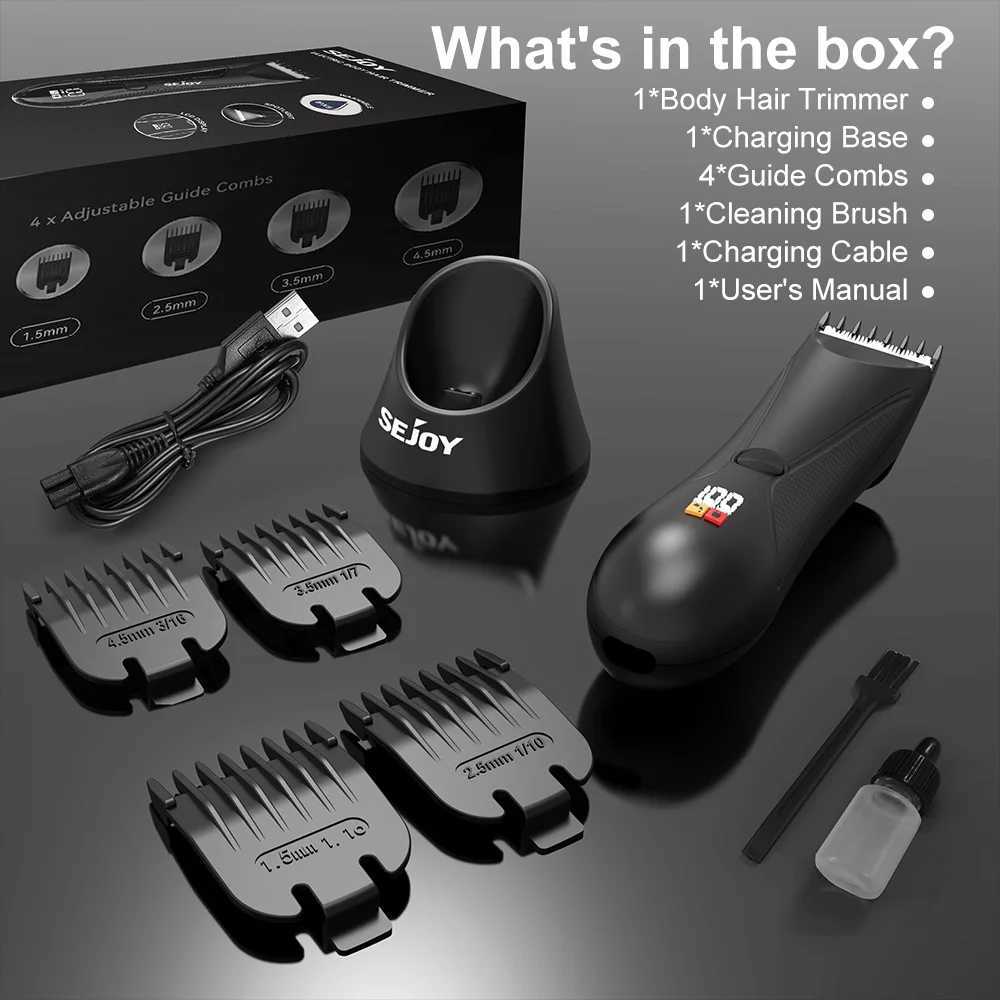 Sejoy Body Hair Trimmer for Men Bikini Electric Trimmer Groin Body Shaver Groomer Arm Beard Razor RechargeableT251120