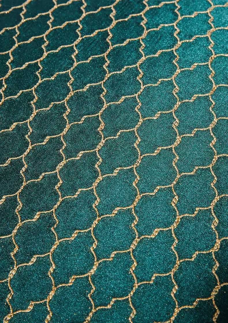 Pillow Case Luxury Golden silk satin Jacquard case Deep Green Cushion Cover Geometric Cover Sofa Bed 30x50 45x45 50x50cm C251120