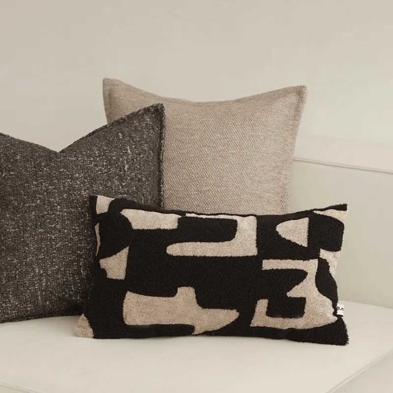 Pillow Case Modern Medieval Decorate Geometric s Luxury Plain Cushion Case Black Brown Decorative Cover For Sofa Chair Decor C251120