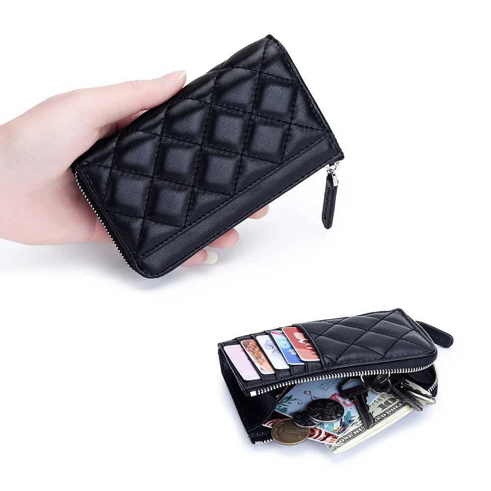 Sheepskin Card Wallet Ladies Coin Purses Leather Zipper Diamond Pattern Small Wallet Coin HoldersLadies Female GiftW251120