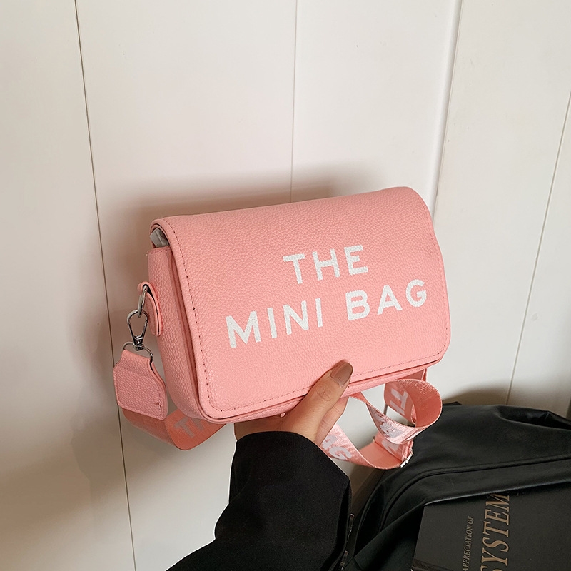Free Shipping designer bag Letter Print Mini Bag Webbing Strap Shoulder & Crossbody Dual-Use Minimalist Fashion Shoulder Bag