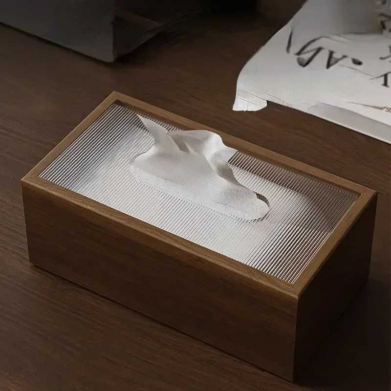 Creative Walnut Wooden Tissue Box Tissue Box Living Room Napkin Dispenser Black Walnut Handmade Wooden TissueBox Decorative Gift C251120