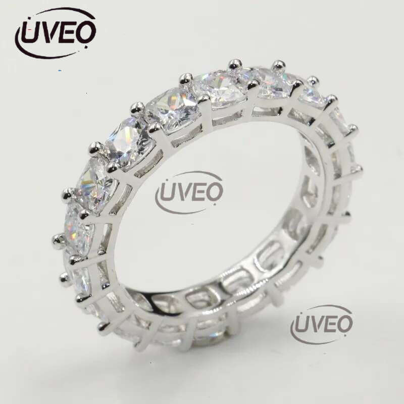 Choucong Top Selg Never Fade Sparkg Jewelry Sterg Sier Princess Cut White Topaz CZ Dia Promise Wedding Bridal Ring Gift