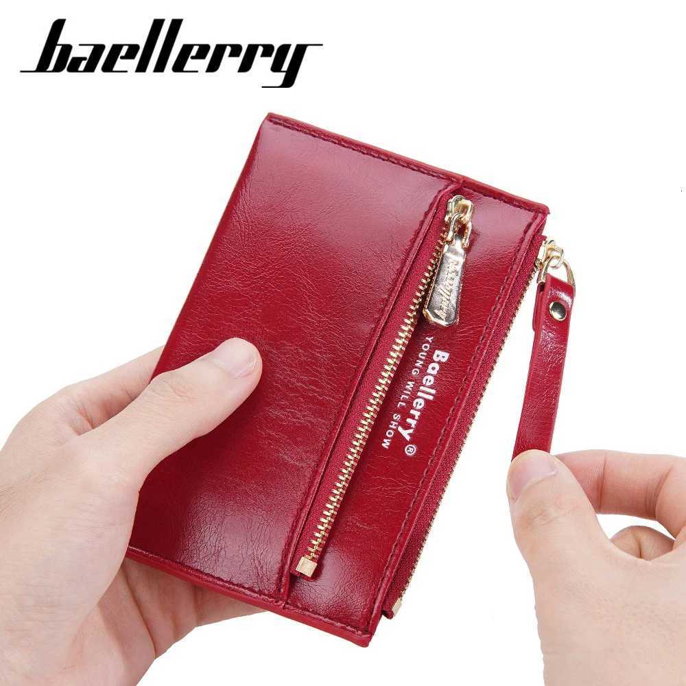 Baellerry RFID Blocking Card Holder Wallet for Women Compact Organizer Zipper Pouch with Multiple Slots for Cards Cash CoinW251120