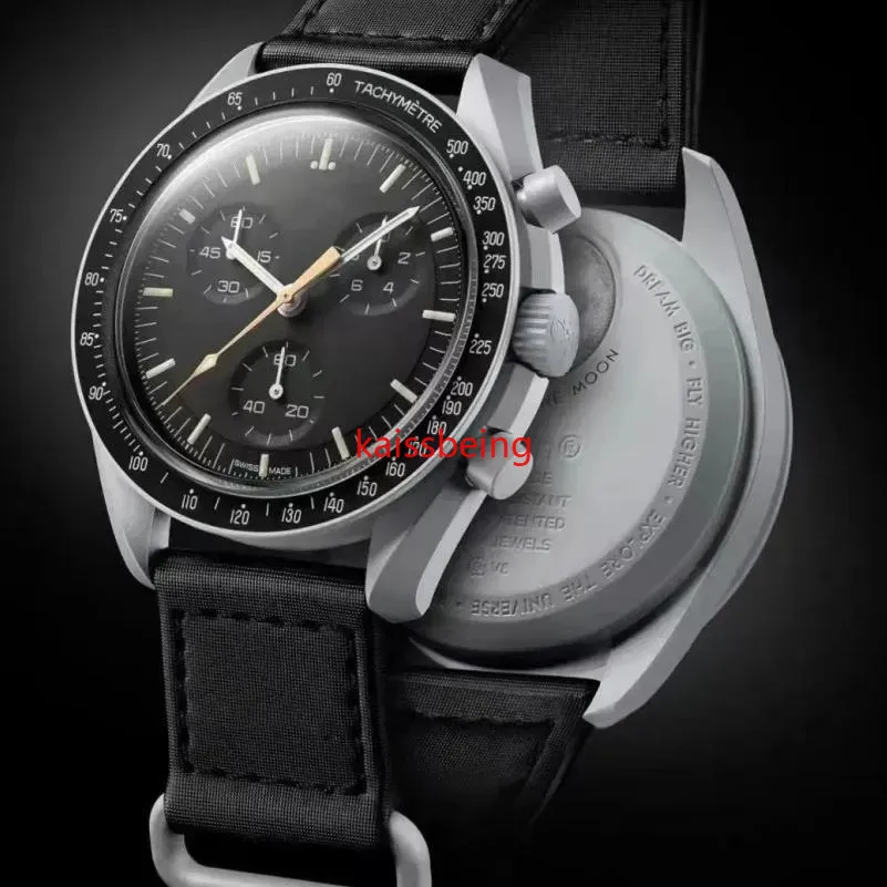NEW Sport Casual Moon Quartz Watch Bio Ceramic Mercury Watch Full Function Luminous Nylon Strap Planet Series 2025 182