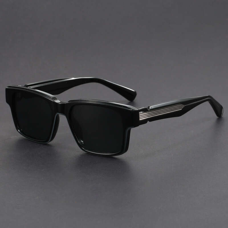 New Retro Style Rectangular Frame Men and Fashionable Sunshade Sunglasses for Women UV Protection Black Trendy