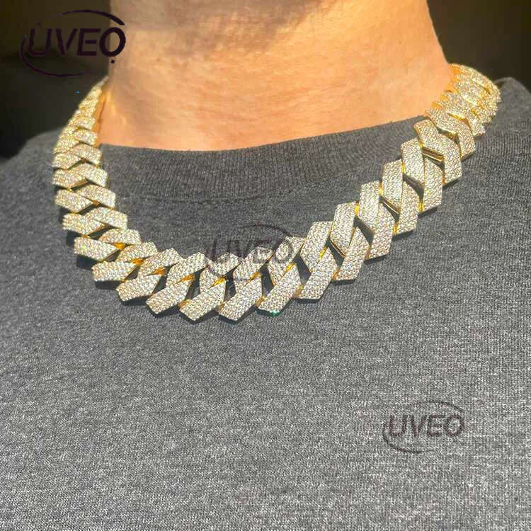 20 mm 4 Rows hiphop dia Cuban k Chain GRA Moissanite sterg sier gold plate Fine jewelry necklaces bracelets