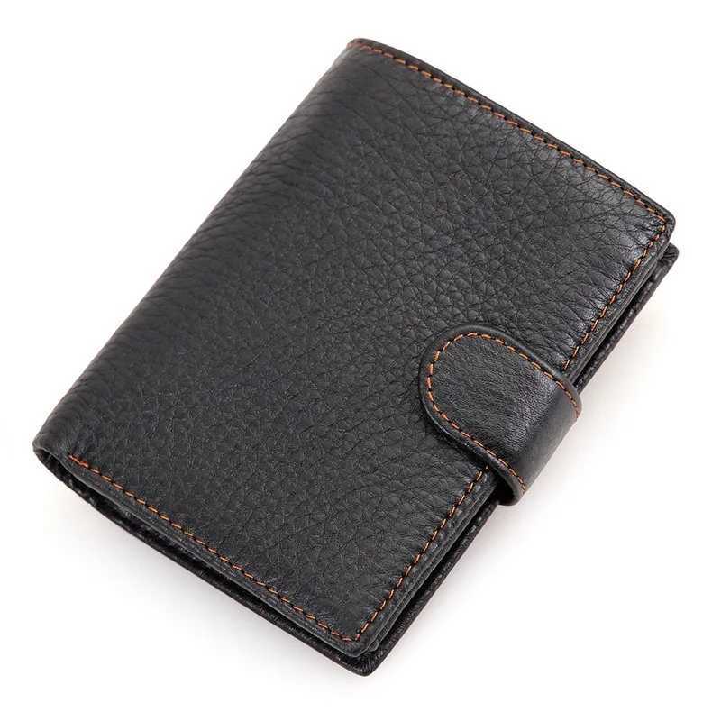 Retro Coin Wallet Genuine Leather Wallet Mens Three-fold Card Bag Short Cowhide Mens Wallet RFID Protection W250419