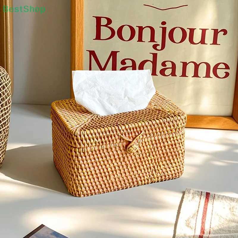 Woven Tissue Box Imitation Rattan Woven Grass Tissue Storage Box Luxury Tissue Paper Holder Home Living RoomTable Decoration C251120