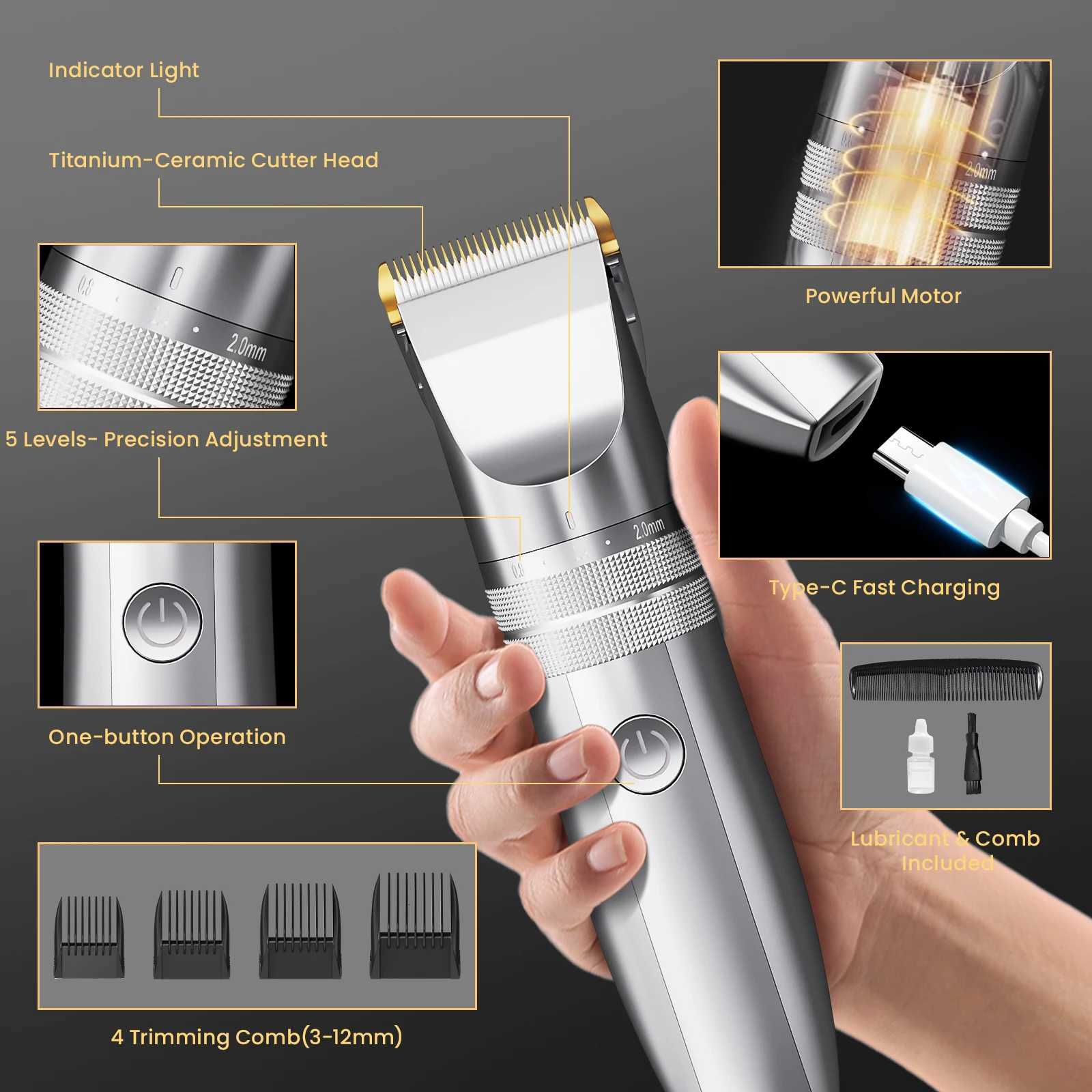 Sejoy Professional Hair Clippers for Men Rechargeable Beard Trimmer Cordless Barber Clippers for Hair Cutting GroomingT251120