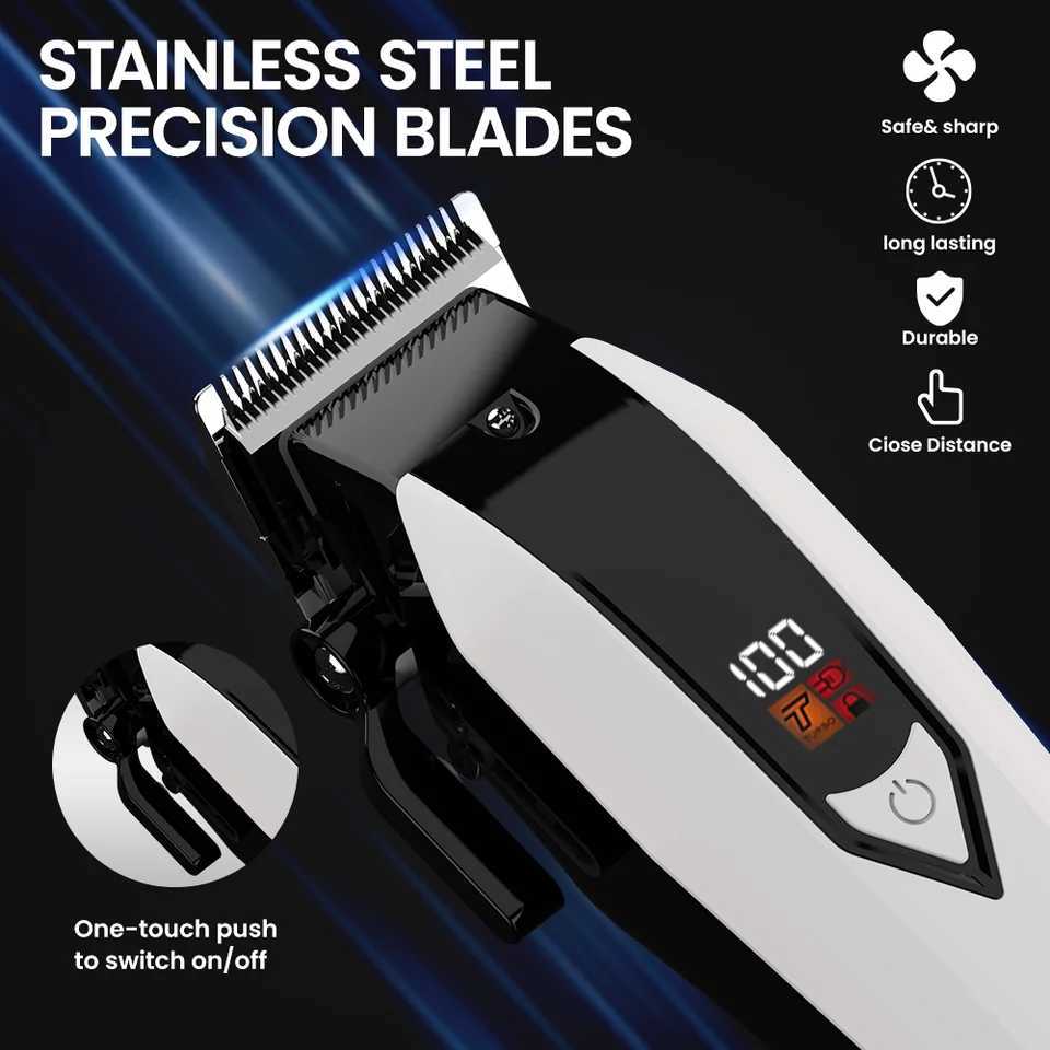 Sejoy Cordless Hair Clippers for Men Trimmers Set for Barber with LED Display Professional Slick Hair Cut Self-Sharpening BladesT251120