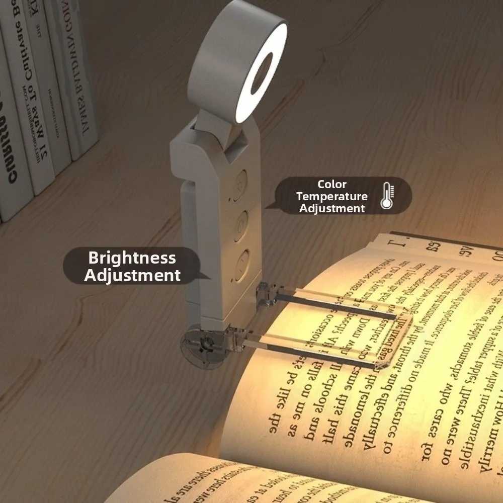 5 Colors LED Book Lights 6 Levels Brightness Clip-on/Stand Reading Lamp Dimmable USB Rechargeable Night Light Night Use M251120
