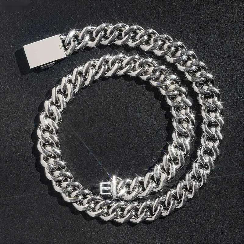 fashion pendant jewelry iced out hip hop miami k chains men women sier 15mm wide round shape vvs moissanite cuban necklaces and bracelets