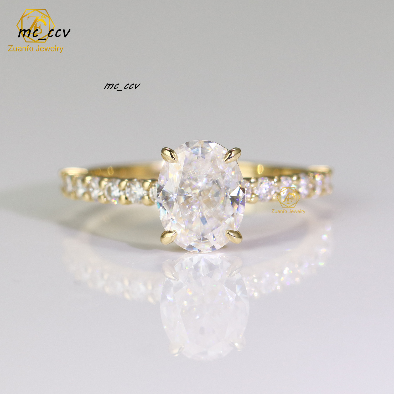 CVD Luxury 1ct 2ct 3ct 14K 18K Women Engagement Lab Created IGI Certified Oval Cut Diamond Lab Grown Wedding Ring