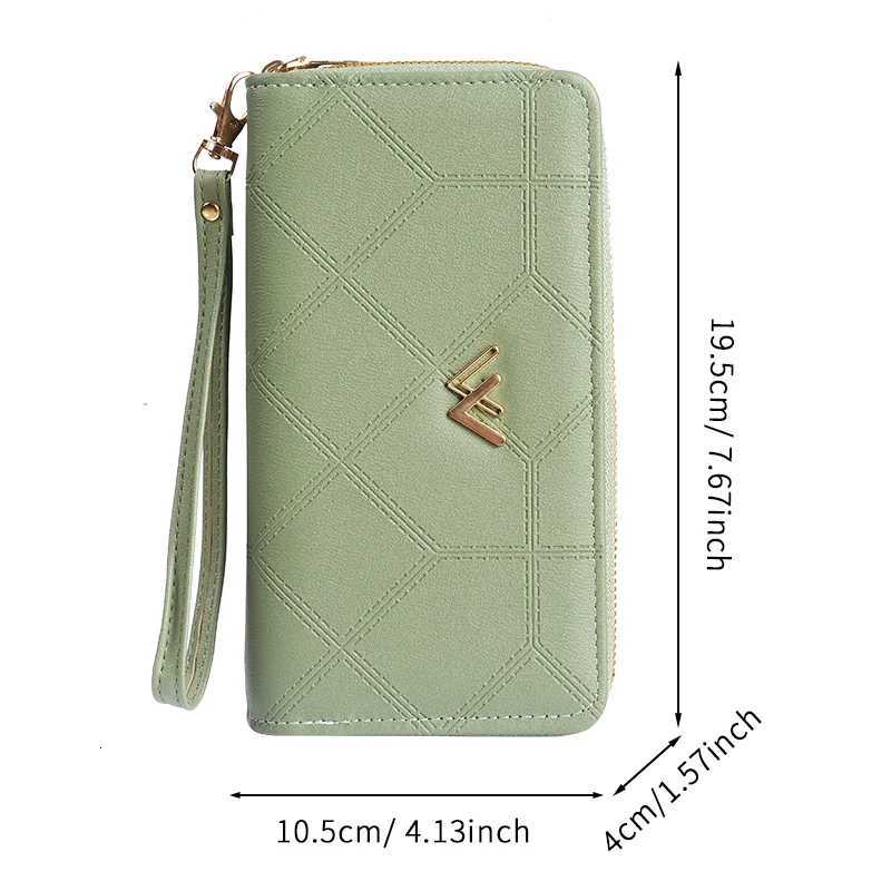 High-end wallet ladies long double zipper large capacity clutch bag high fashion simple double wallet mobile phone bagW251120