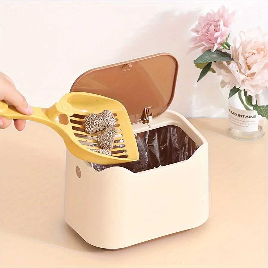 Fully Enclosed Cat Litter Box Silent Cat Litter Shovel Garbage Storage Bucket Desktop Small Waste Collector Home Supplies C251120