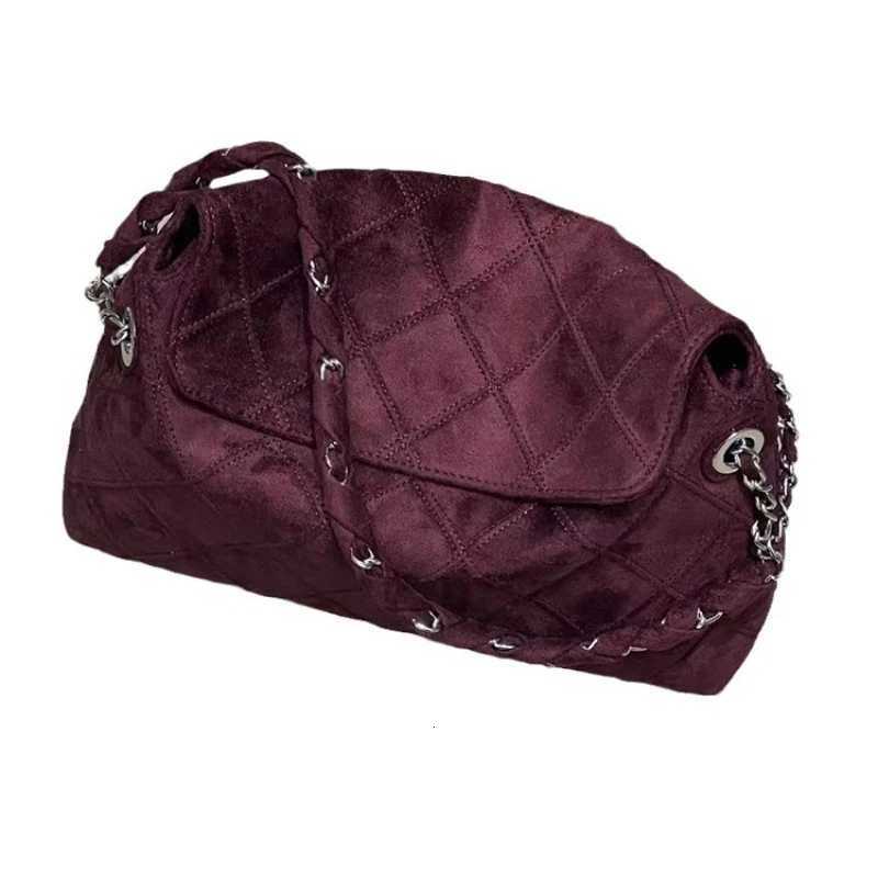 2025 New Autumn and Winter New Suede Rhbus Bag Medieval Underarm Bag Premium Chain Single Shoder Large Capacity Tote Bag Y251120