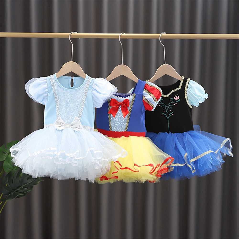Disney Birthday Fancy Fairy Preschool Girl Princess Dress Up Baby Ballet Tutu Dress Long Haired Princess Alice Belle Elsa Childrens Dress Party DressX