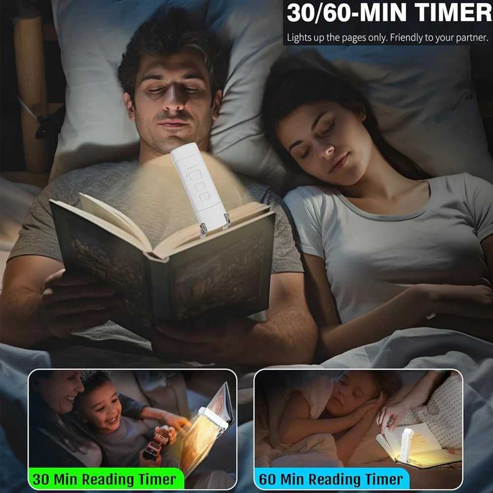 Reading Light Book Lights for Reading in Bed Rechargeable Reading Lamp with 3 Color Mode 5 Brightness for Kids Nighttime Readers M251120