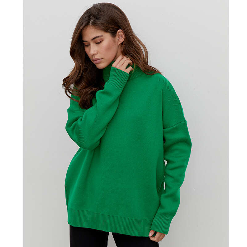 hoodie Half Knitted Autumn Winter Fashion Trend Versatile Loose And Warm Half High Neck Sweater jacket