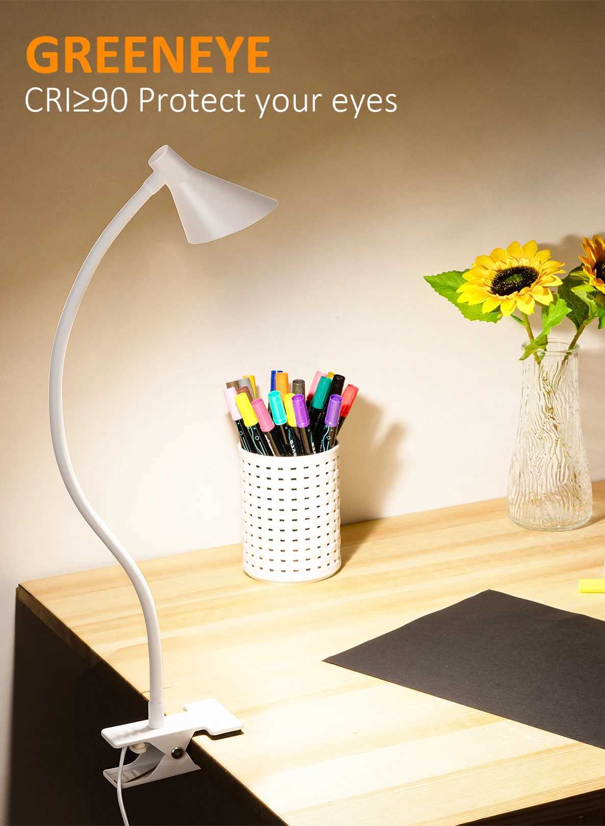 Reading Light USB Clamp Lamp for ChildReading Book in Bed at Night LED Small DeskLamp with Adjustable Gooseneck Clip M251120