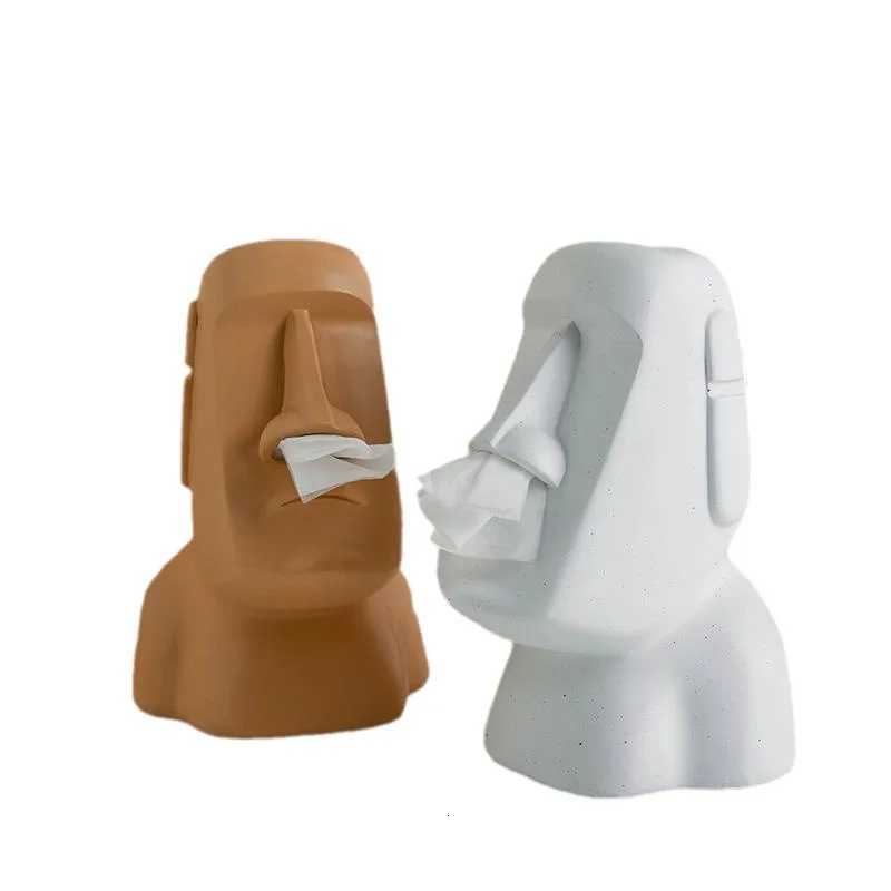 1PC Creative Moai Statue Tissue Box Dustproof Pull-Out Resin Napkin Holder for Bathroom Car Hotel Decoration Ornament C251120
