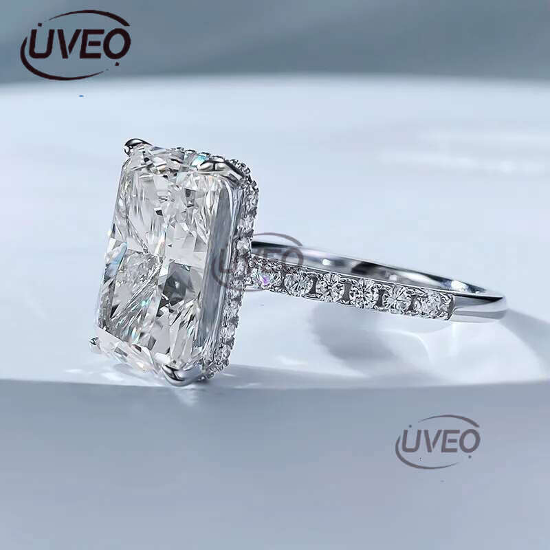 2024 Choucong Wedding Rings Elegant Jewelry Sparkg Pure 100% Sterg Sier Natural Moissanite Dia Gemstones Party Women Engagement Ring Gift